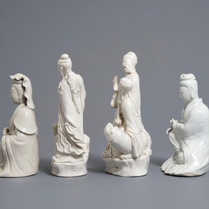 Vier Chinese blanc de Chine figuren en groepen, 19/20e eeuw — foto 5