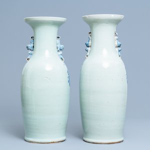 Vier Chinese blauw-witte en celadon vazen, 19e eeuw — foto 10