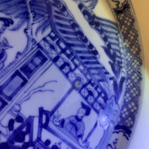 Vier Chinese blauw-witte 'Romance of the Western chamber' borden, Yongzheng — foto 15