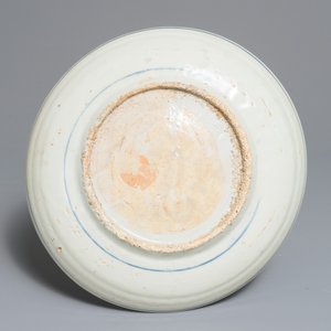 Vier Chinese blauwwitte Swatow borden, Ming — foto 3
