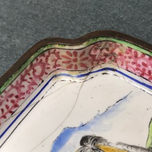 Vier Chinese Canton email schoteltjes met paarden, 18/19e eeuw — foto 16