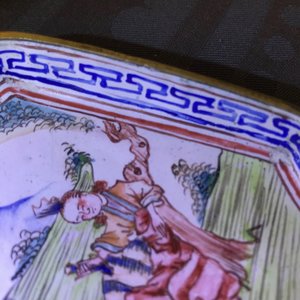 Vier Chinese Canton email vierkante schoteltjes, Qianlong — foto 18