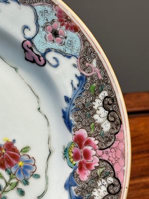 Vier Chinese famille rose borden met bloemen en dieren, Yongzheng/Qianlong — foto 18