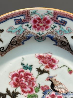 Vier Chinese famille rose borden met bloemen en dieren, Yongzheng/Qianlong — foto 4
