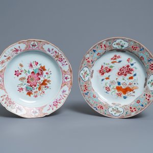 Vier Chinese famille rose borden, Yongzheng/Qianlong — foto 4