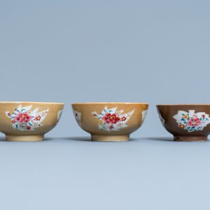 Vier Chinese famille rose capucijner kommen, Qianlong — foto 8