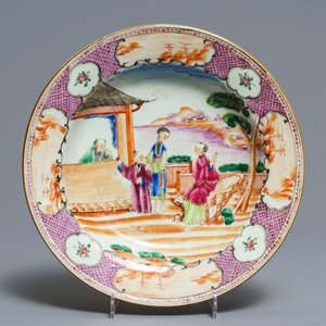 Vier Chinese famille rose en Imari-stijl borden, Qianlong — foto 6
