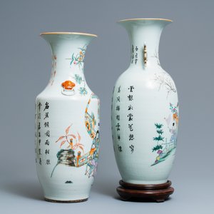 Vier Chinese famille rose en qianjiang cai vazen, 19/20e eeuw — foto 3