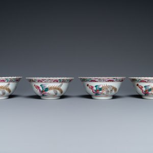Vier Chinese famille rose kommen voor de Straits of Peranakan markt, 19e eeuw — foto 2