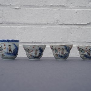 Vier Chinese famille rose koppen, drie schotels en een bord, Qianlong — foto 11