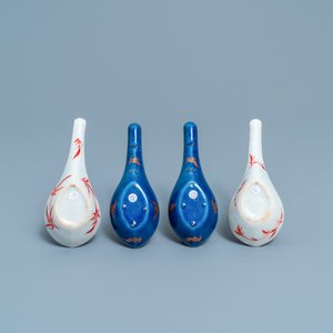 Vier Chinese monochrome lepels met verguld decor, 19/20e eeuw — foto 3