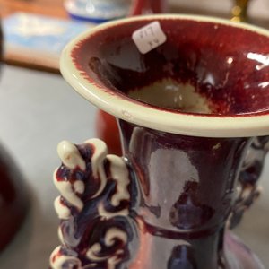 Vier Chinese monochrome sang de boeuf en flambé vazen, 19/20ste eeuw — foto 10