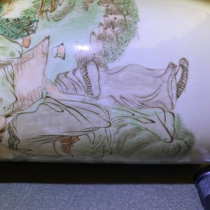 Vier Chinese qianjiang cai hoedensteunen, 19/20e eeuw — foto 8