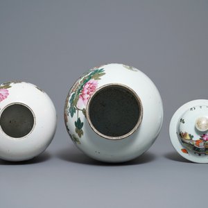 Vier Chinese qianjiang cai vazen, 19/20e eeuw — foto 5