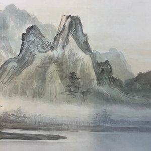 Vier Chinese rolschilderingen met doorlopend landschapsdecor, 20e eeuw — foto 16