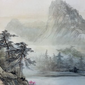 Vier Chinese rolschilderingen met doorlopend landschapsdecor, 20e eeuw — foto 20