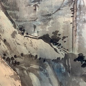 Vier Chinese rolschilderingen met doorlopend landschapsdecor, 20e eeuw — foto 25