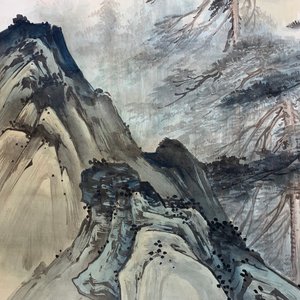 Vier Chinese rolschilderingen met doorlopend landschapsdecor, 20e eeuw — foto 28