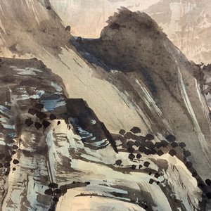 Vier Chinese rolschilderingen met doorlopend landschapsdecor, 20e eeuw — foto 30