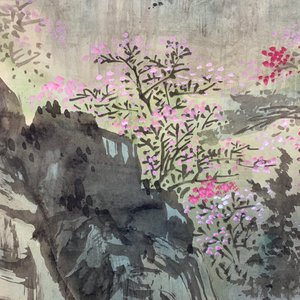 Vier Chinese rolschilderingen met doorlopend landschapsdecor, 20e eeuw — foto 31