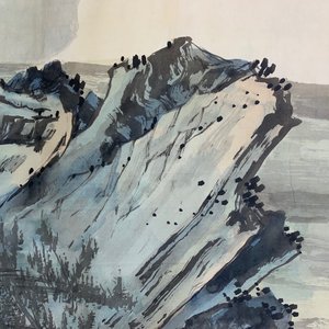 Vier Chinese rolschilderingen met doorlopend landschapsdecor, 20e eeuw — foto 10
