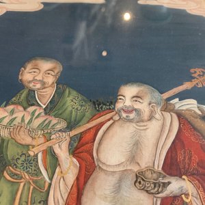 Vier Chinese schilderijen met onsterfelijken, inkt en kleur op papier, 19e eeuw — foto 16
