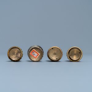Vier Chinese verguld bronzen hoedentoppen, Qing — foto 7
