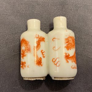 Vier diverse Chinese dubbele snuifflessen, 19/20e eeuw — foto 14