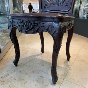 Vier koloniale Portugese of in Macao gemaakte houten stoelen met opengewerkte rugleuning, 19e eeuw — foto 42