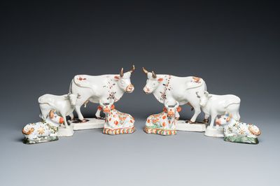 Vier paar Delftse koeien, 18e eeuw