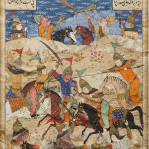 Vier Perzische miniaturen, Iran, 19e eeuw — foto 5