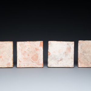 Vier polychrome Delftse tegels met vogels, 17e eeuw — foto 2