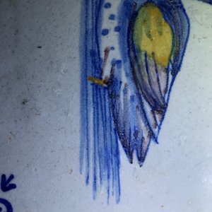 Vier polychrome Delftse tegels met vogels, 17e eeuw — foto 20