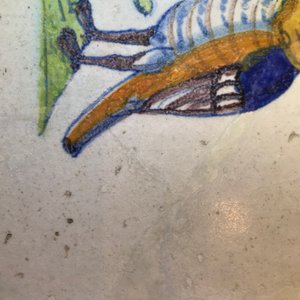 Vier polychrome Delftse tegels met vogels, 17e eeuw — foto 8