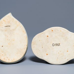Vier stukken Chinees blauwwit porselein, Qianlong en 19e eeuw — foto 5