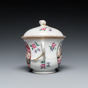 Vier stukken Chinees famille rose exportporselein met mythologische en romantische decors, Qianlong — foto 11