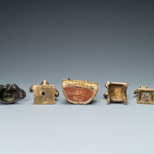 Vijf bronzen figuren, India, Japan en Tibet, 19/20e eeuw — foto 7