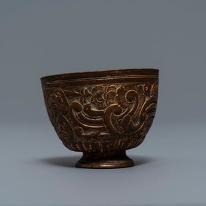 Vijf bronzen koperen Boeddhistische votieve objecten, Tibet en Nepal, 18/19e eeuw — foto 14