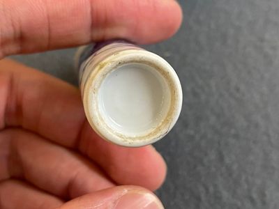 Vijf Chinese blauw-witte snuifflessen, 19e eeuw — foto 8