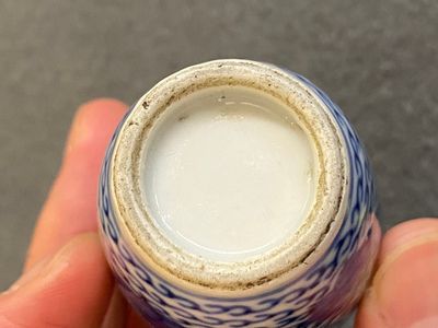Vijf Chinese blauw-witte snuifflessen, 19e eeuw — foto 10