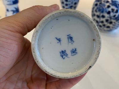 Vijf Chinese blauw-witte vazen, 19e eeuw — foto 22