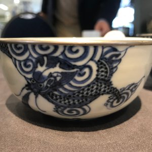 Vijf Chinese blauwwitte 'Bleu de Hue' kommen voor de Vietnamese markt, Nei Fu merken, 19e eeuw — foto 14