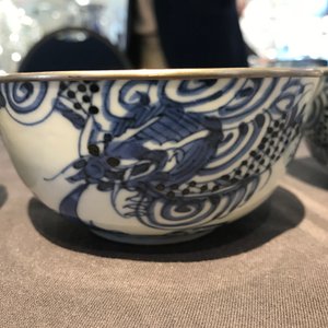 Vijf Chinese blauwwitte 'Bleu de Hue' kommen voor de Vietnamese markt, Nei Fu merken, 19e eeuw — foto 15