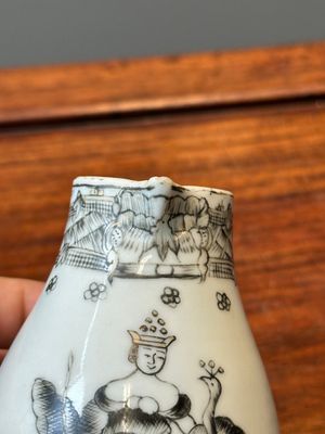 Vijf Chinese export grisaille koppen en een melkkan, Qianlong — foto 13