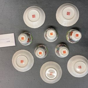 Vijf Chinese famille rose koppen en schotels, Tongzhi merk en periode — foto 22