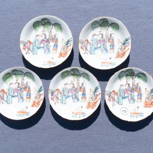Vijf Chinese famille rose koppen en schotels, Tongzhi merk en periode — foto 17