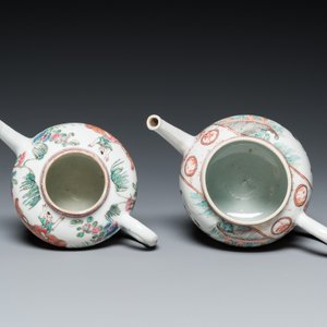 Vijf Chinese famille rose theepotten, Yongzheng/Qianlong — foto 9