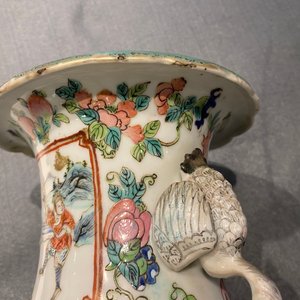 Vijf Chinese famille rose vazen, 19e eeuw — foto 16
