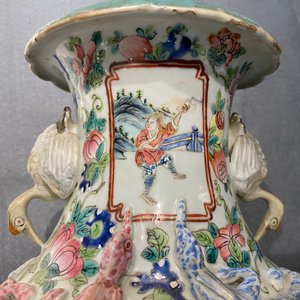 Vijf Chinese famille rose vazen, 19e eeuw — foto 27
