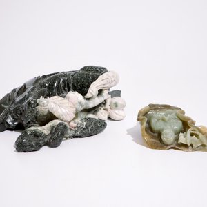 Vijf Chinese groepen in jadeiet gesculpteerd, 20e eeuw — foto 7